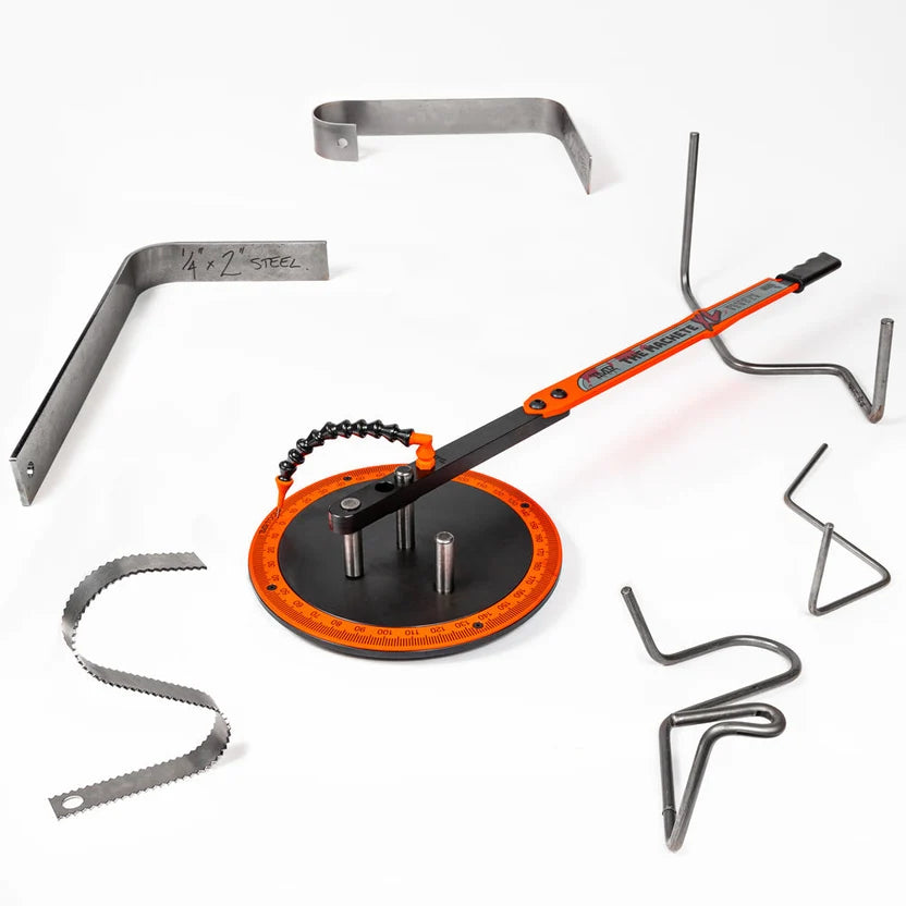 THE MACHETE XL Rod, Tube & Flat Bar Bender Includes: Round dies and Flat dies